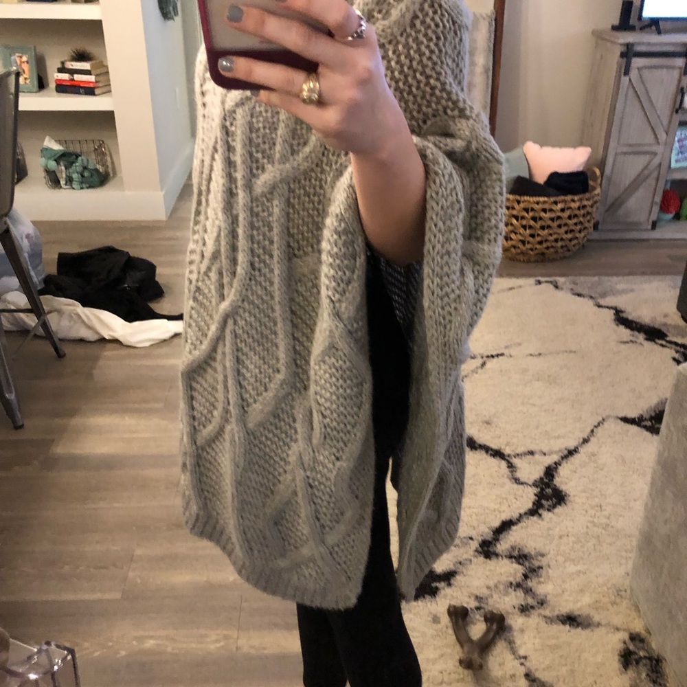 Karlie Gray Crocheted Poncho